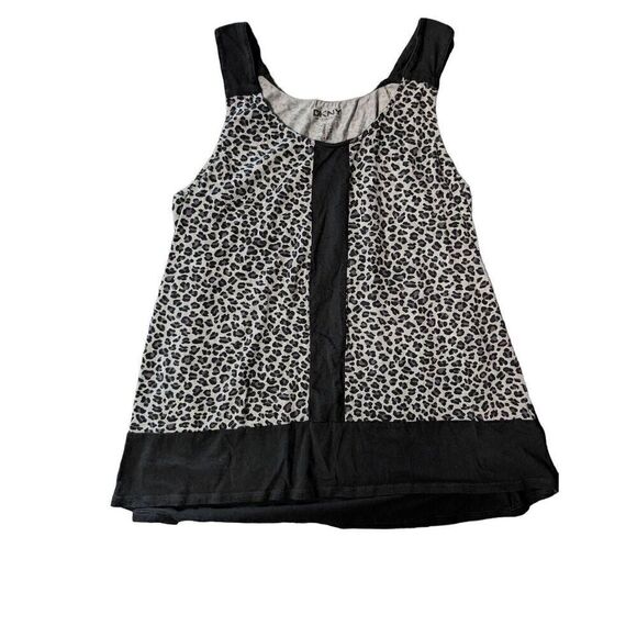 Dkny Tops - DKNY Animal Print Babydoll Black and White Women's Size Large